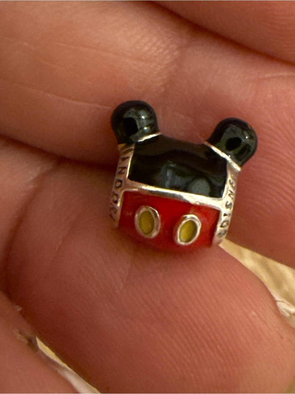 Enamel Mickey Mouse Charm - Black & Red